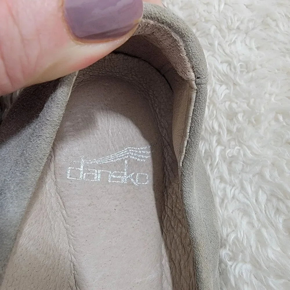Dansko Lina Stone Suede Ballet Bow Flats‎ Comfort Size EU 36 US 5.5-6 EUC